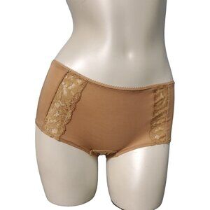 Soma Embraceable Signature Lace Boyshort Panty Women's Size Medium Warm Amber